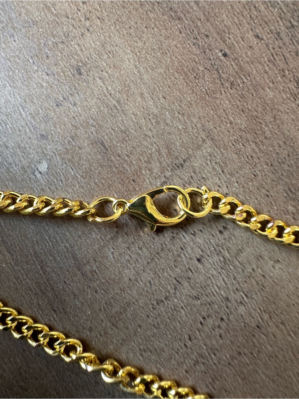 Gold Tone HEART Pendant Necklace 18" Pendant Cuban Chain-Red White Blue Black - Picture 4 of 5